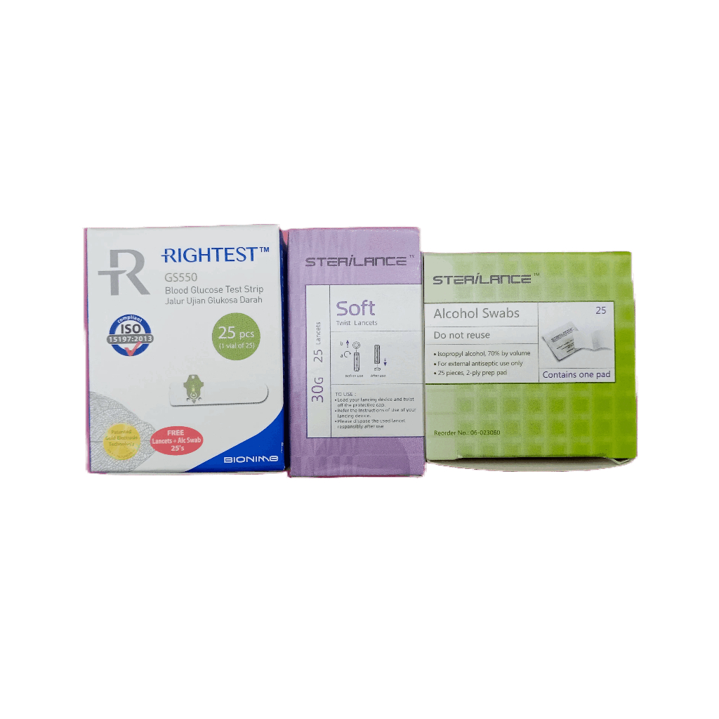 BIONIME RIGHTEST GS550 Test Strip ( 25s ) * FOC Blood Lancets 25's