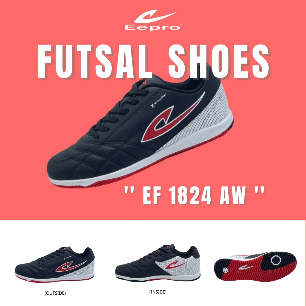 Eepro Men Indoor Futsal Shoes | Kasut Futsal Indoor Black White ...