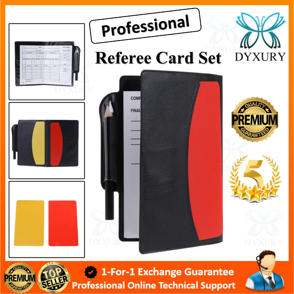 Premium Football Soccer Referee Wallet Notebook with Yellow Red Card
