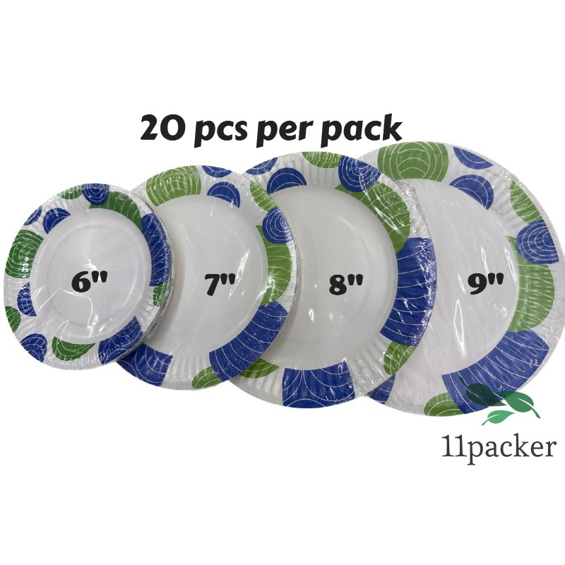 [4 sizes] 20pcs Disposable Paper Plate / Party Paper Plate / Pinggan ...