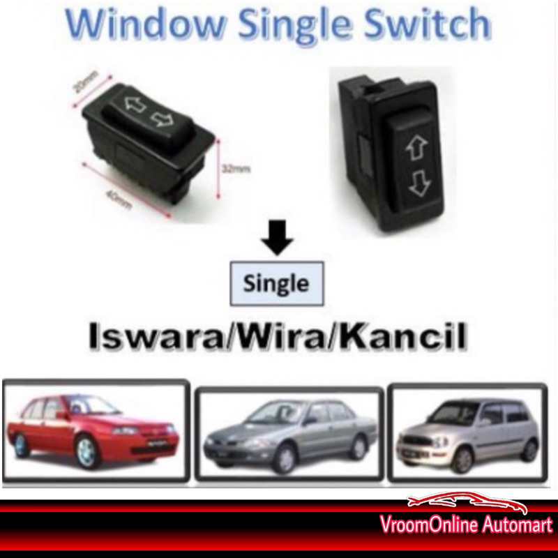 Power Window Single / Sub Switch 5 Pin For Proton Wira Saga Iswara