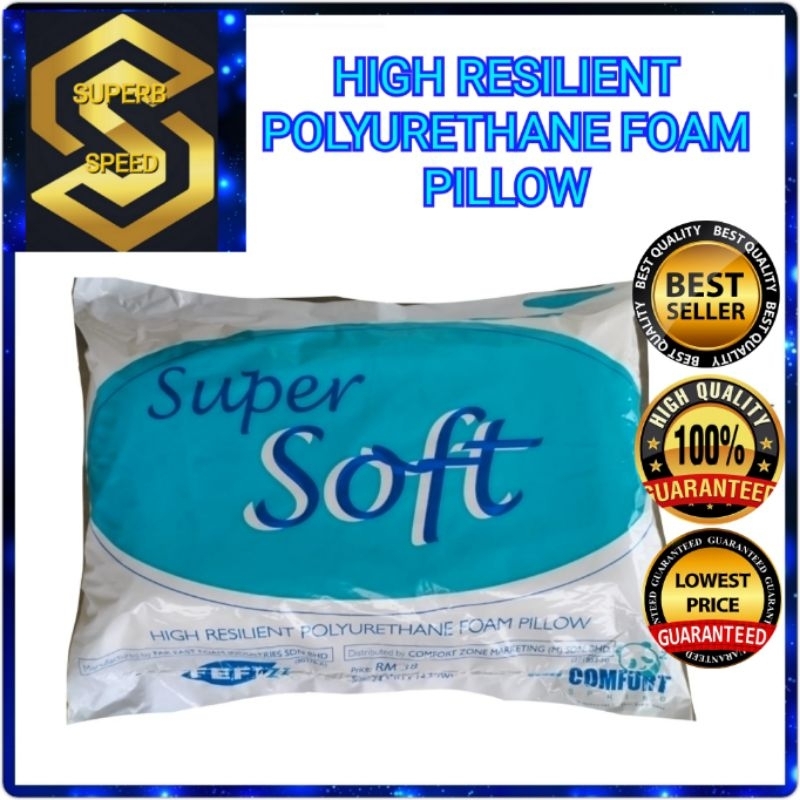 BANTAL HIGH RESILIENT POLYURETHANE FOAM PILLOW SUPER SOFT COMFORT SPRING PILLOW Shopee Malaysia