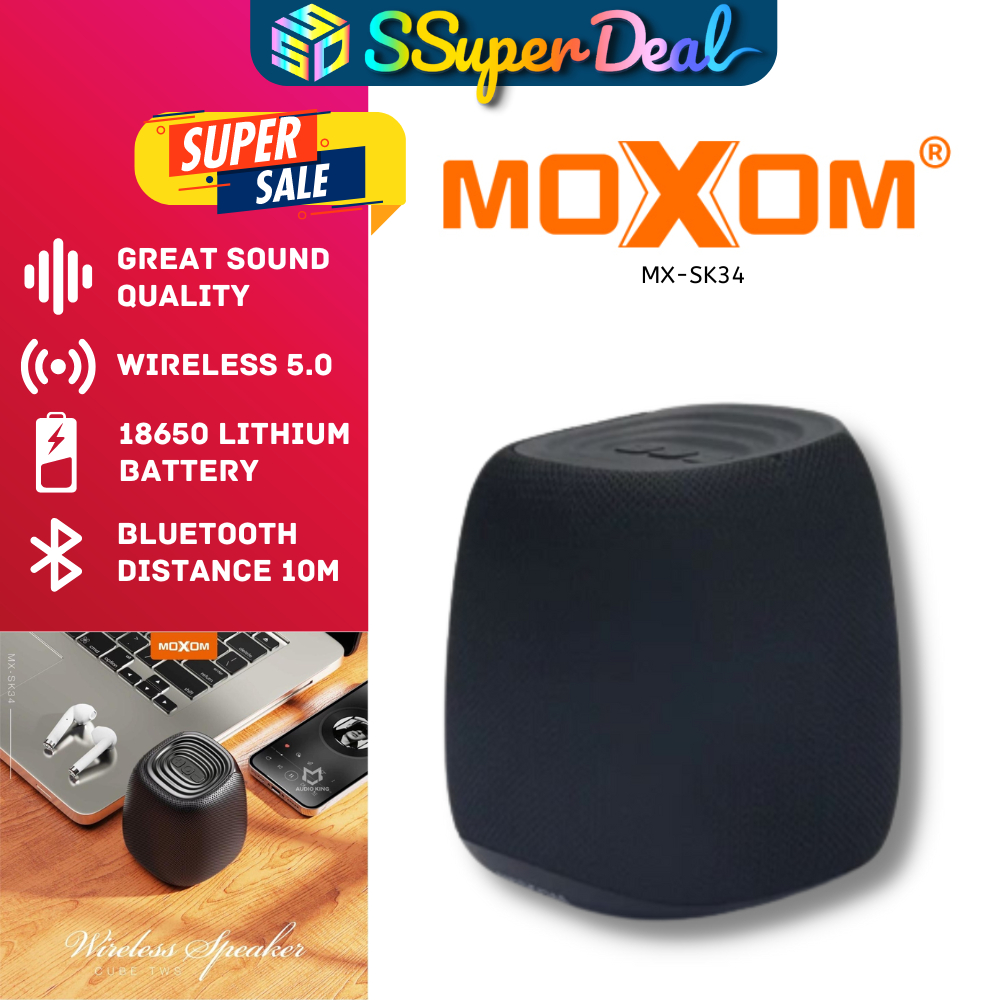 Moxom MX-SK34 Cube TWS Wireless Speaker | Shopee Malaysia