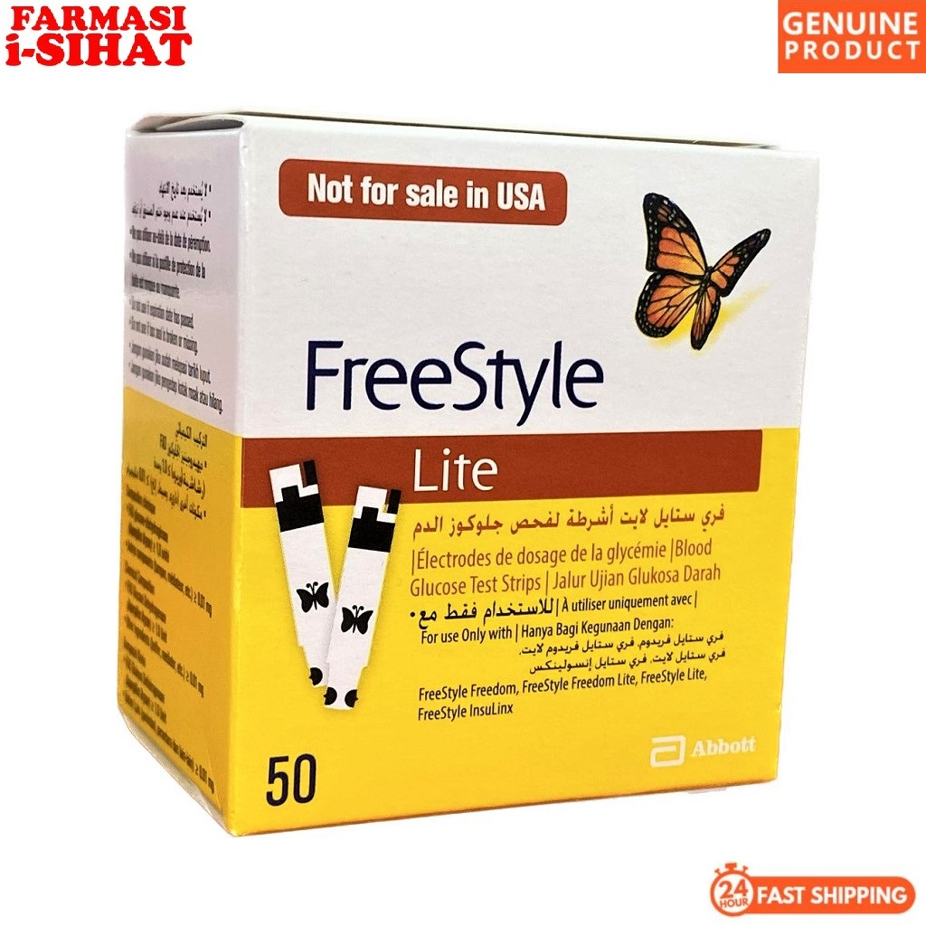 👍👍FreeStyle Lite Blood Glucose Test Strips 50's For FreeStyle Freedom ...