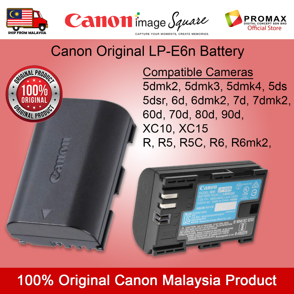 Original Canon Lp E6n Lpe6n E6n Battery Pack Eos R 5d4 5d3 5d2 5ds