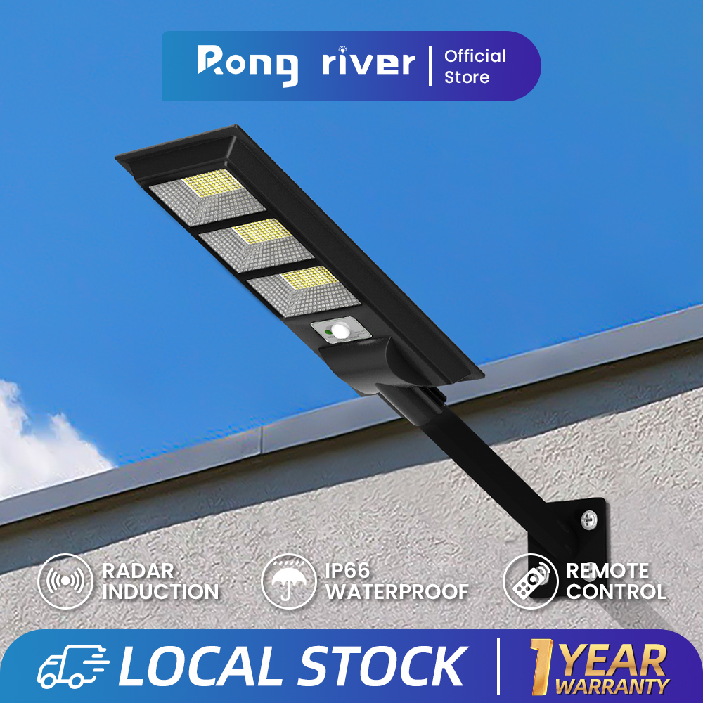 RONG RIVER Solar Street Light 300W 200W 100W Radar Induction Lampu ...