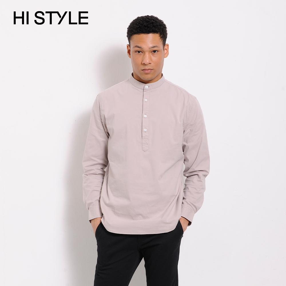 HI STYLE Men Long Sleeve Shirt - Khaki - ETS3H3717 / Kemeja Lengan ...