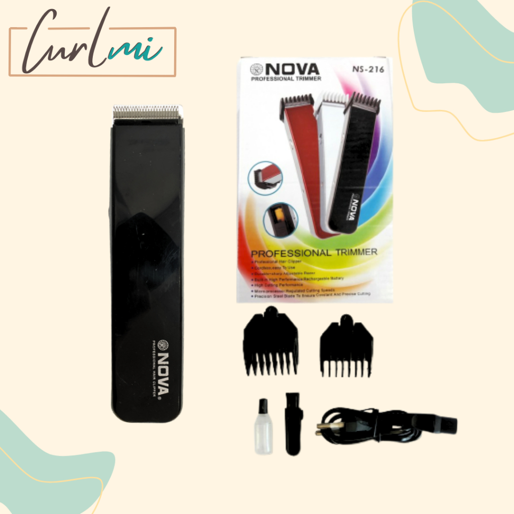 Nova NS216 Wireless Rechargeable Hair Trimmer / Clipper / Shaver Mesin ...