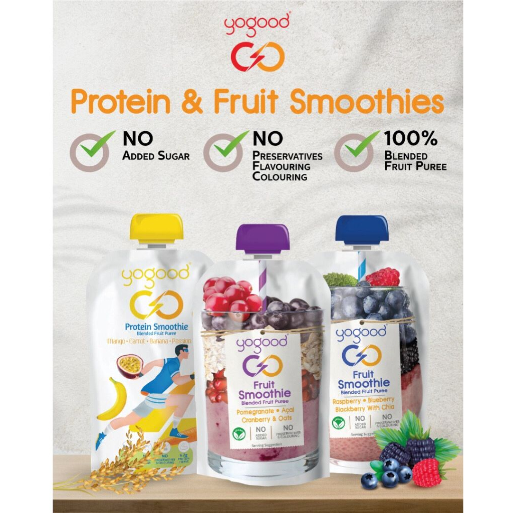 Spain Yogood GO Fruit/Protein Smoothie ( Fruit Blended Puree ) 120G