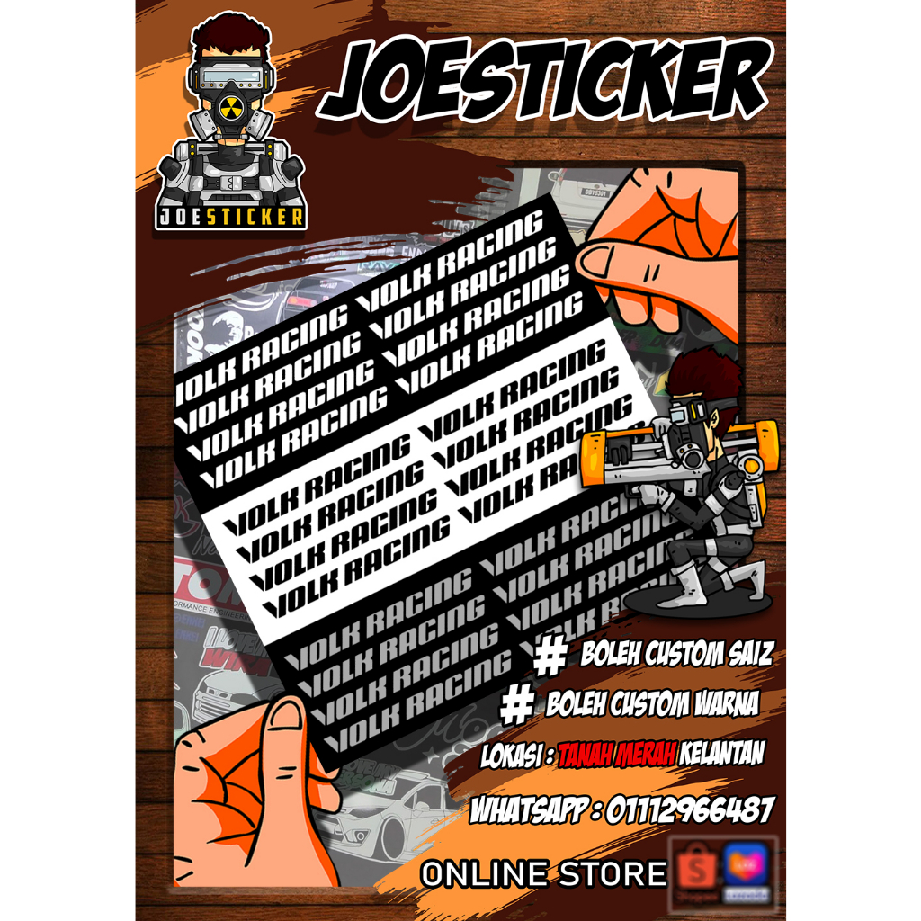 sticker volk racing 1 set (8pcs). saiz 6x65mm | Shopee Malaysia