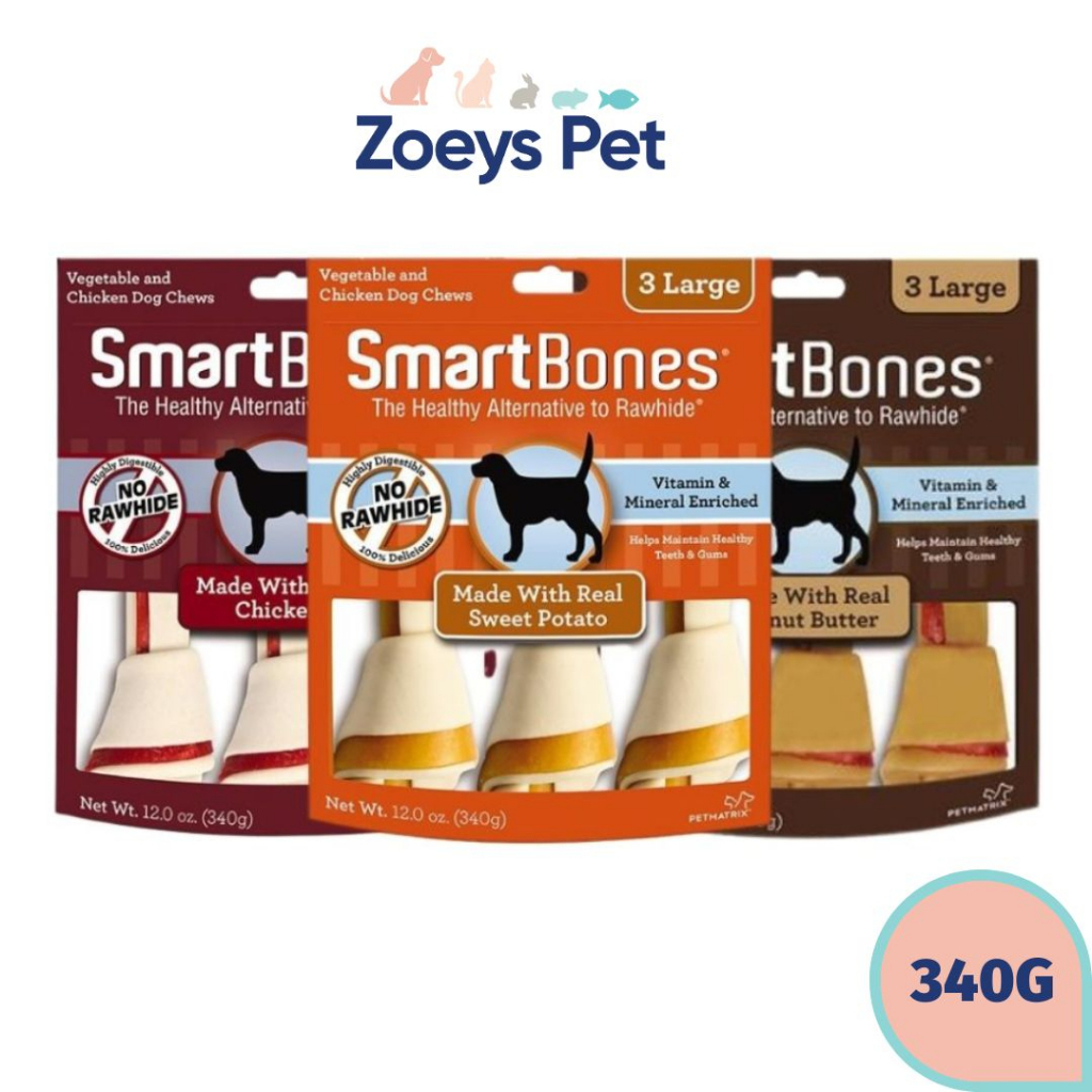 Smartbones Large 3 Sticks Dog Treat 340g (Sweet Potato/ Peanut Butter ...