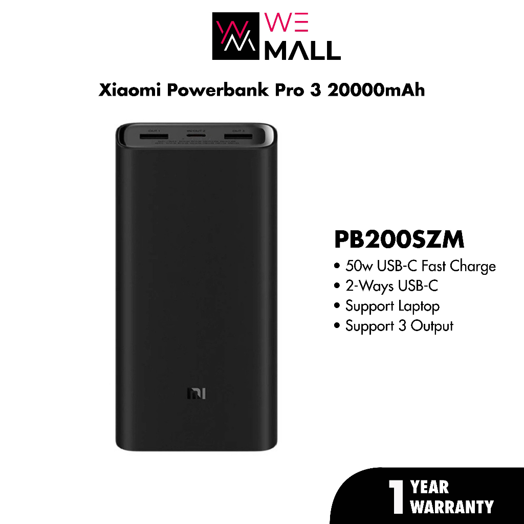 Xiaomi Mi Power Bank Powerbank Pro 3 20000mAh 45W / 50W TypeC In