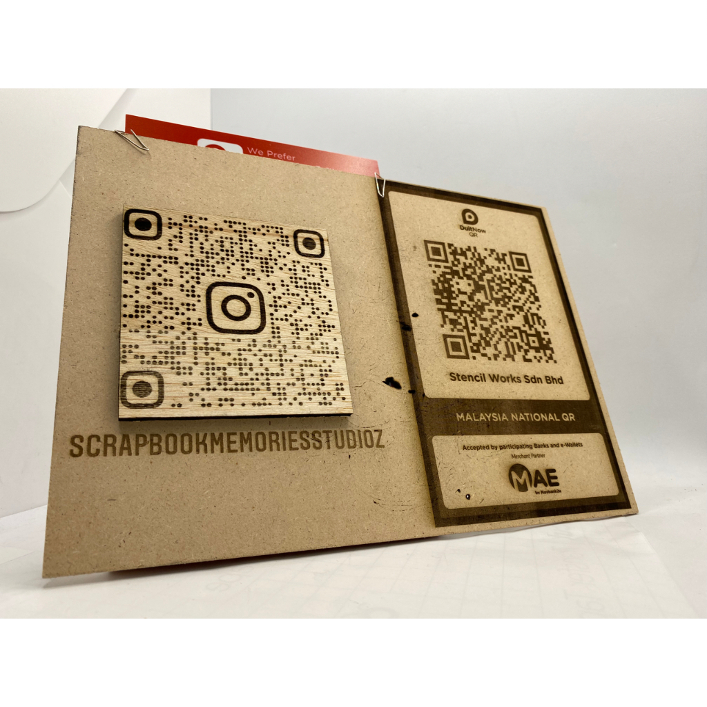 Custom Laser Engrave QR code on Wood for hotel, cafe and restaurant