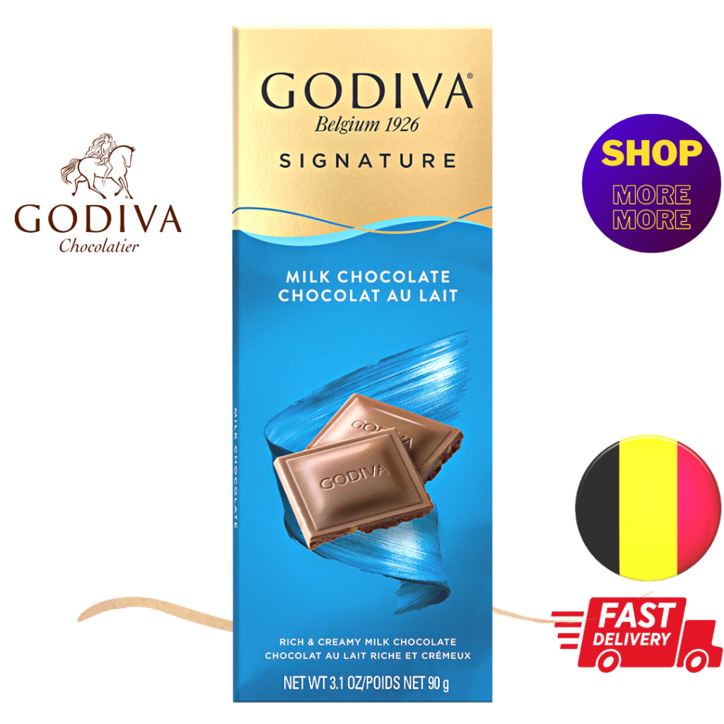 [Christmas Gifts ] 🇧🇪 GODIVA Belgium Choc Bar:72% Cacao Dark Chocolate/ Pistachio Caramel Milk Choc/Extra MilkChoc 60G