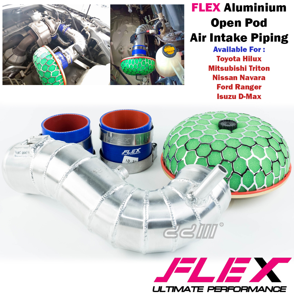 [READY STOCK] FLEX Aluminium Air Intake Pipe Hose Open Pod Hilux Vigo