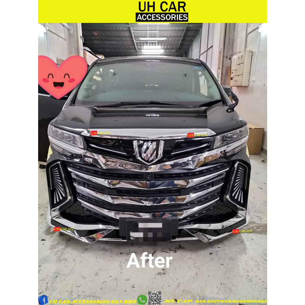 TOYOTA ALPHARD 2018-2023 CENTURY HAWK FRONT BUMPER BODYKIT GRILLE LED ...