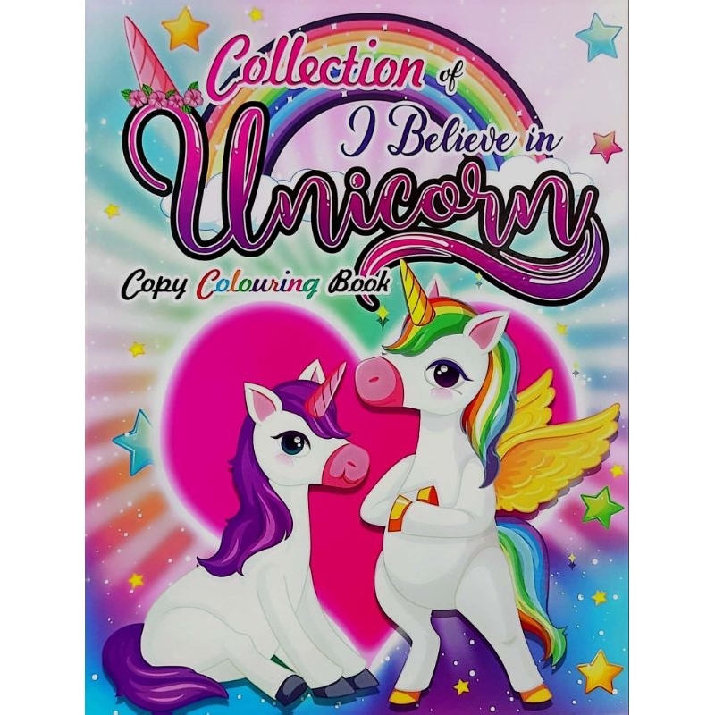 BUKU WARNA - COLLECTION OF I BELIEVE IN UNICORN - COPY COLOURING BOOK ...