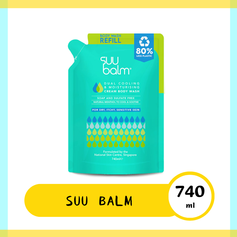 Suu Balm Dual Cooling & Moisturising Cream Body Wash Refill (740ml