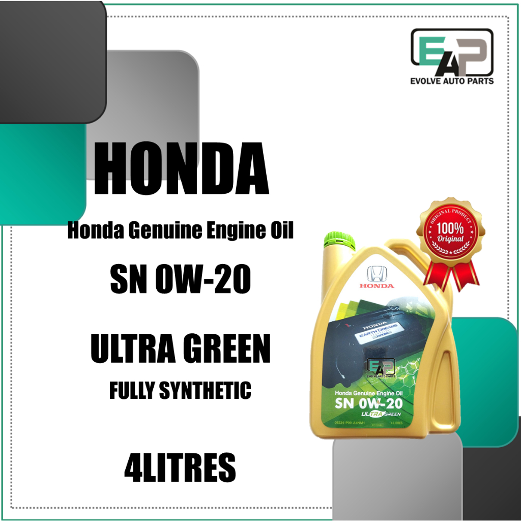 HONDA GENUINE ENGINE OIL SN 0W-20 ULTRA GREEN 4 LITRES | Shopee Malaysia