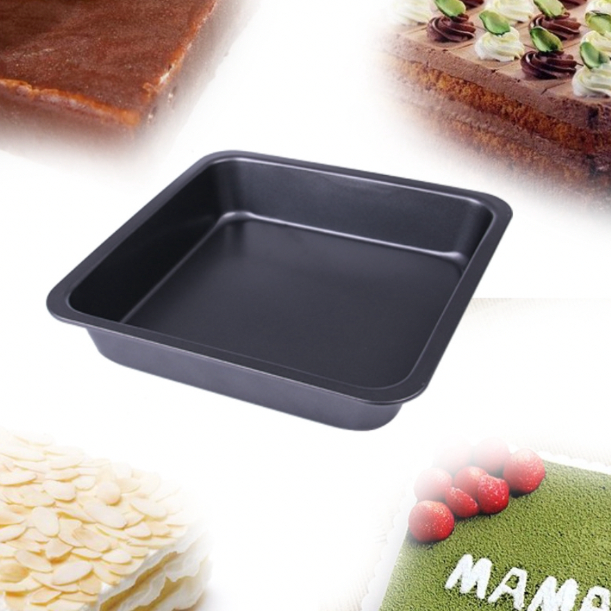 SQUARE BAKING PAN ALUMINIUM BLACK COLOUR 8INCH CAKE MOULD | Shopee Malaysia