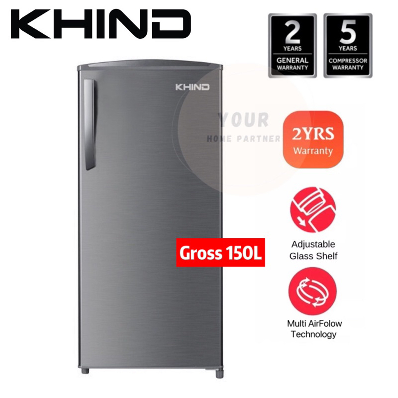 Khind 1 Door Refrigerator RF160 Gross 158L Shopee Malaysia