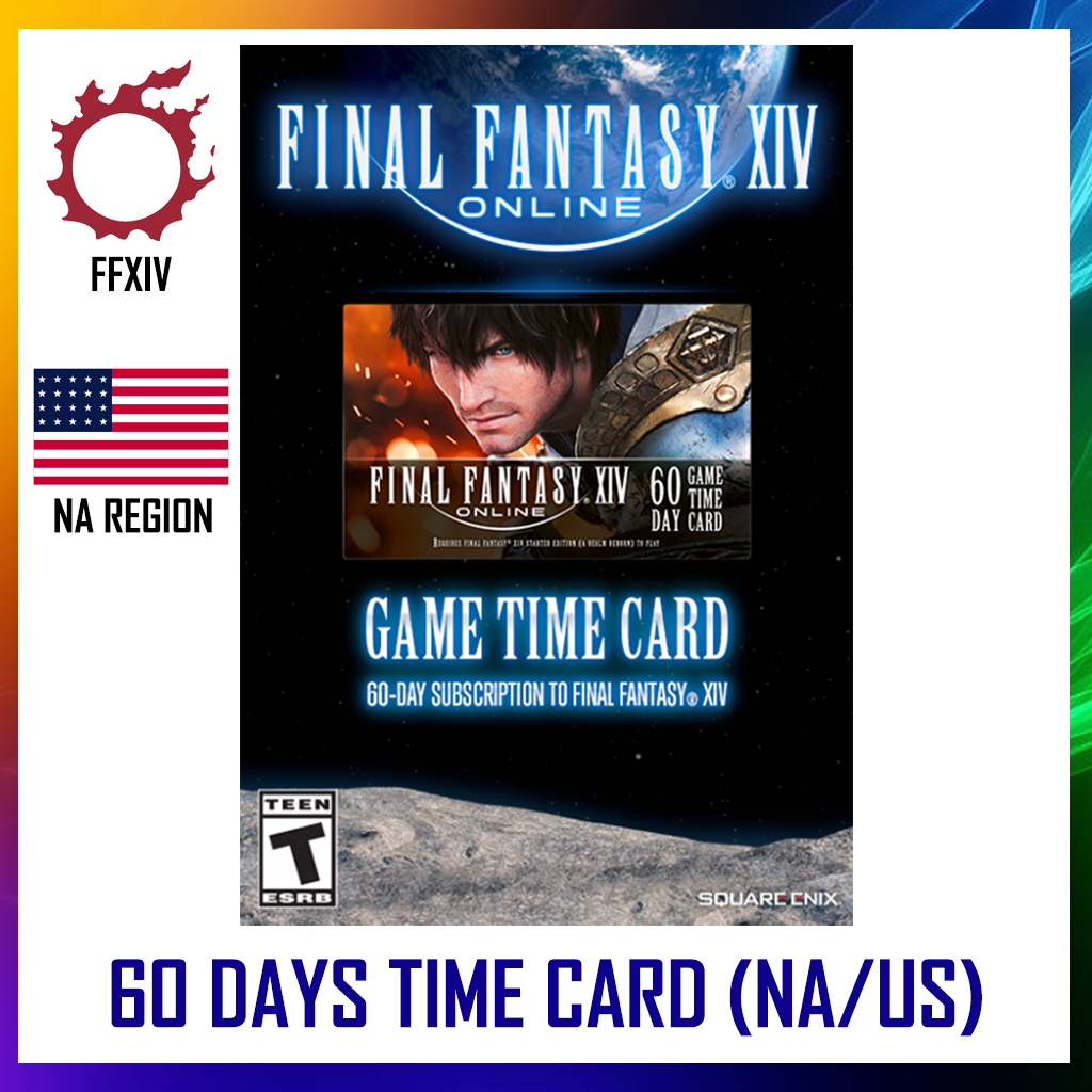 FINAL FANTASY XIV 60 DAYS TIME CARD (US & NA) PC FFXIV 14 A REALM