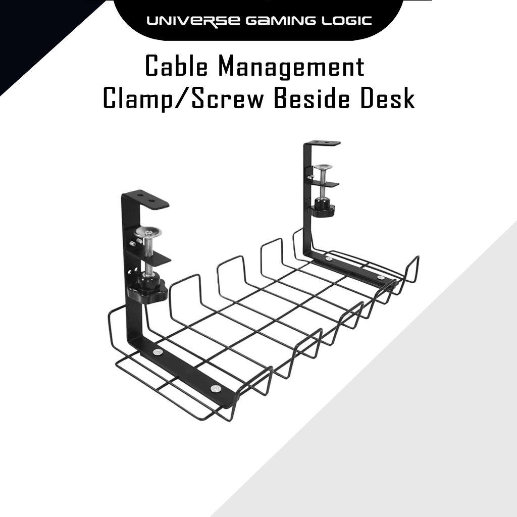 UGL Under Desk Cable Management Tray Clamp Hidden Cable Rack Organizer