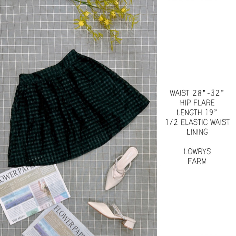 Checkered skirt outlet shopee