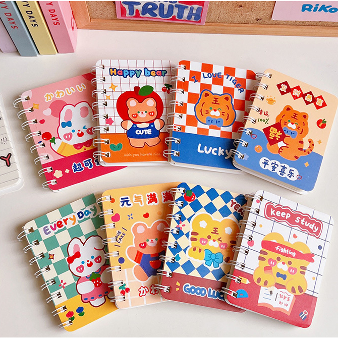 Mini Cartoon Animal Spiral Kids Notebook (80 sheets) Buku Murah Comel ...