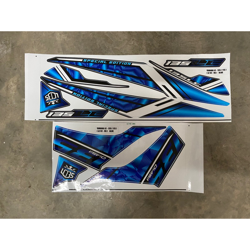 Yamaha lc135 v2 v3 v4 v5 body sticker (115) blue | Shopee Malaysia