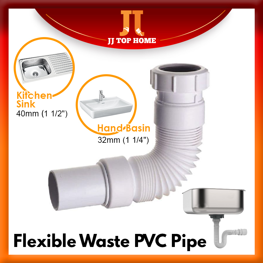 Flexible Uni-trap For Sink & Basin / Flexible Waste Pipe (PVC / Chrome ...