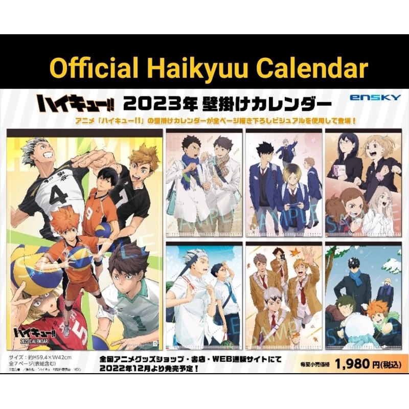 Haikyuu Calendar 2024 Carlye Fenelia