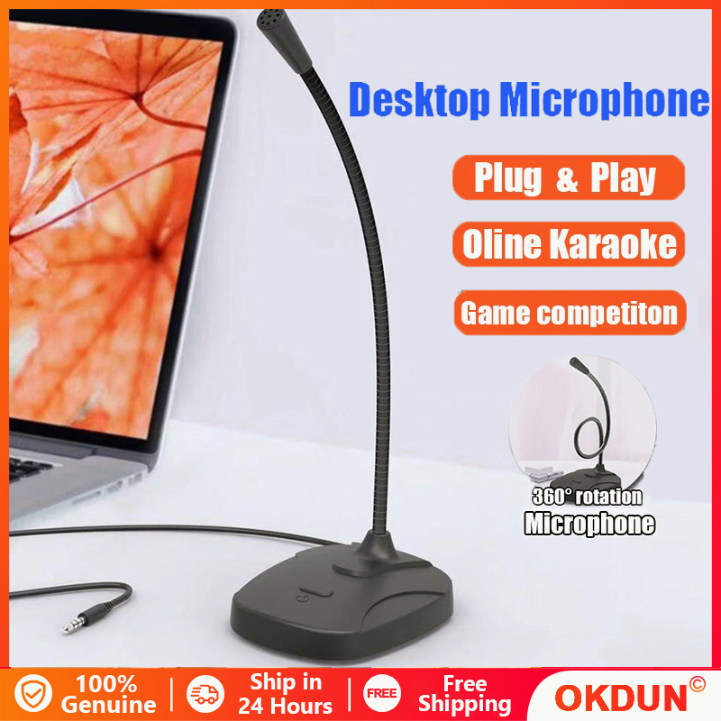 Mini USB Desktop Microphone 3.5mm Microphone PC Computer Mic Studio ...