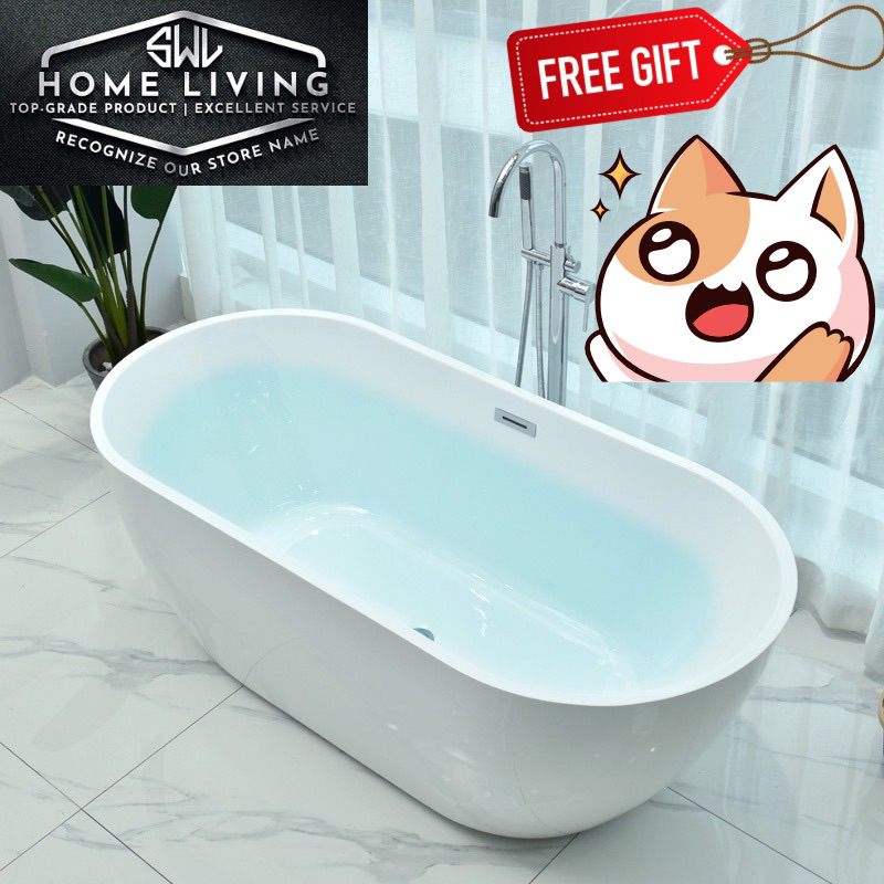 Freestanding Oval Acrylic Bathtub Hotel Model Luxury Bathtub High