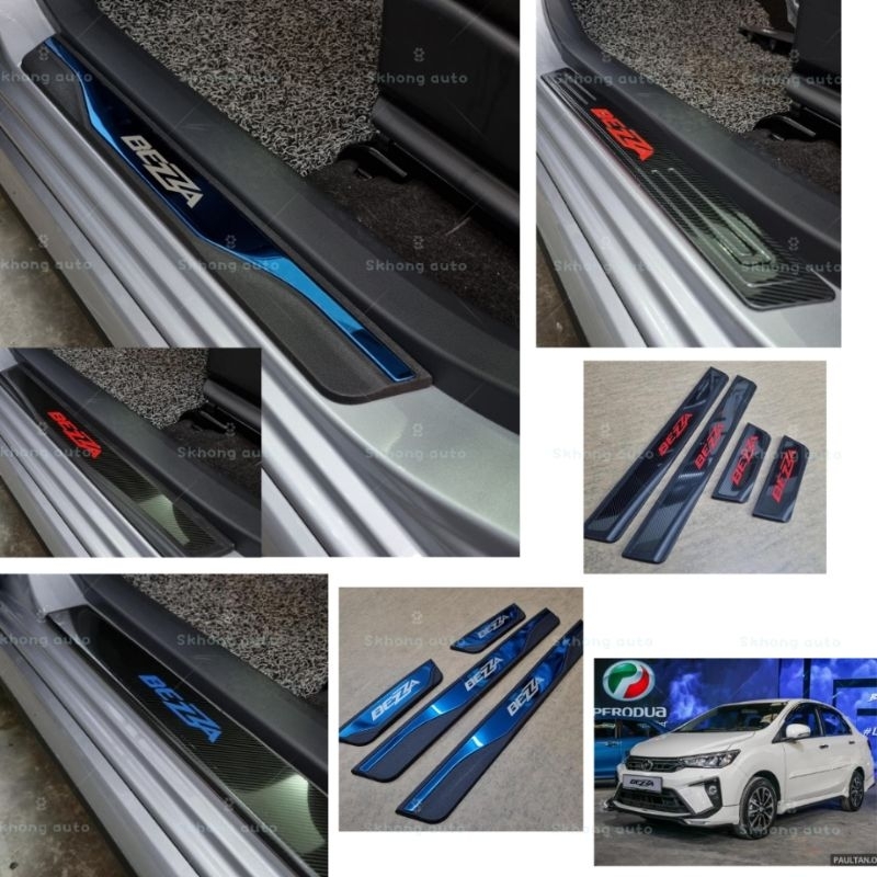 Perodua bezza side sill plate door step side step window step carbon