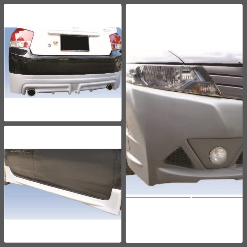 Honda City 5th Generation 2012 Mugen RR Skirting Body Kit Fiber Ready