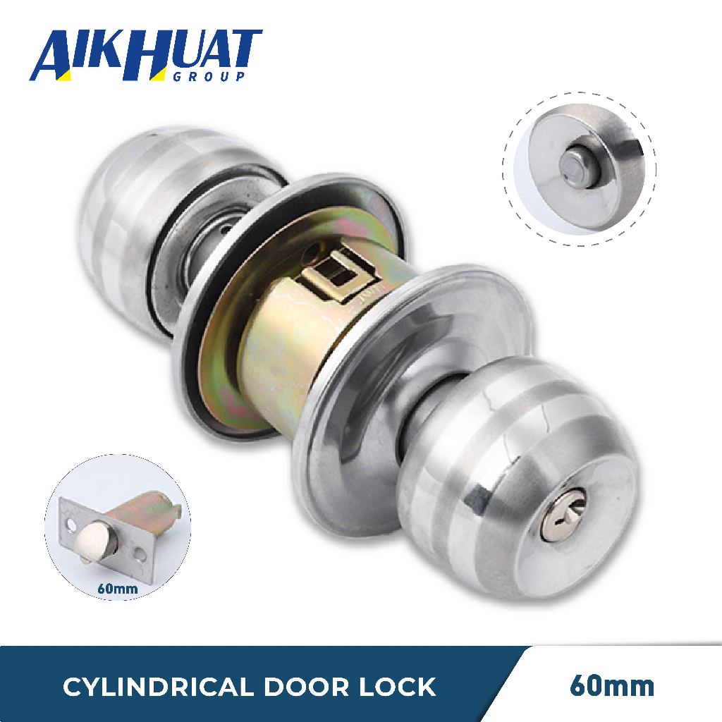 Cylindrical Entrance Door Knob Lock Set | Entrance | Tombol Pintu Bilik ...