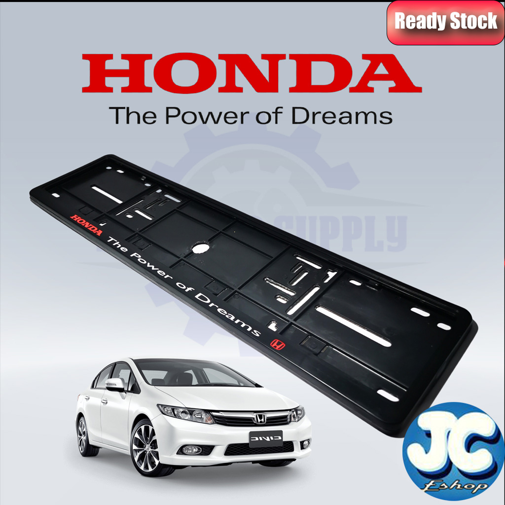 HONDA / HONDA Type R CAR NUMBER PLATE FRAME COVER - THE POWER OF DREAMS ...
