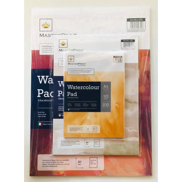MASTERPRINT Water color Paper Pad - A5 size & A4 size & A3 size ...