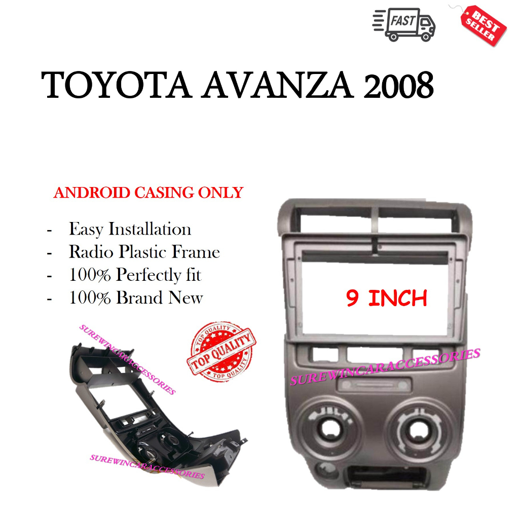 ANDROID PLAYER CASING 9 INCH FOR TOYOTA AVANZA 2008 - 2011 | Shopee ...