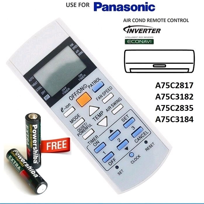 Panasonic Air Conditioner Remote Control with eion FREE BATTERY