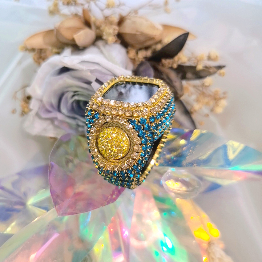 [PREMIUM] Emerald Gold iQIBLA Zikr Ring Swarovski with Heart Shape ...