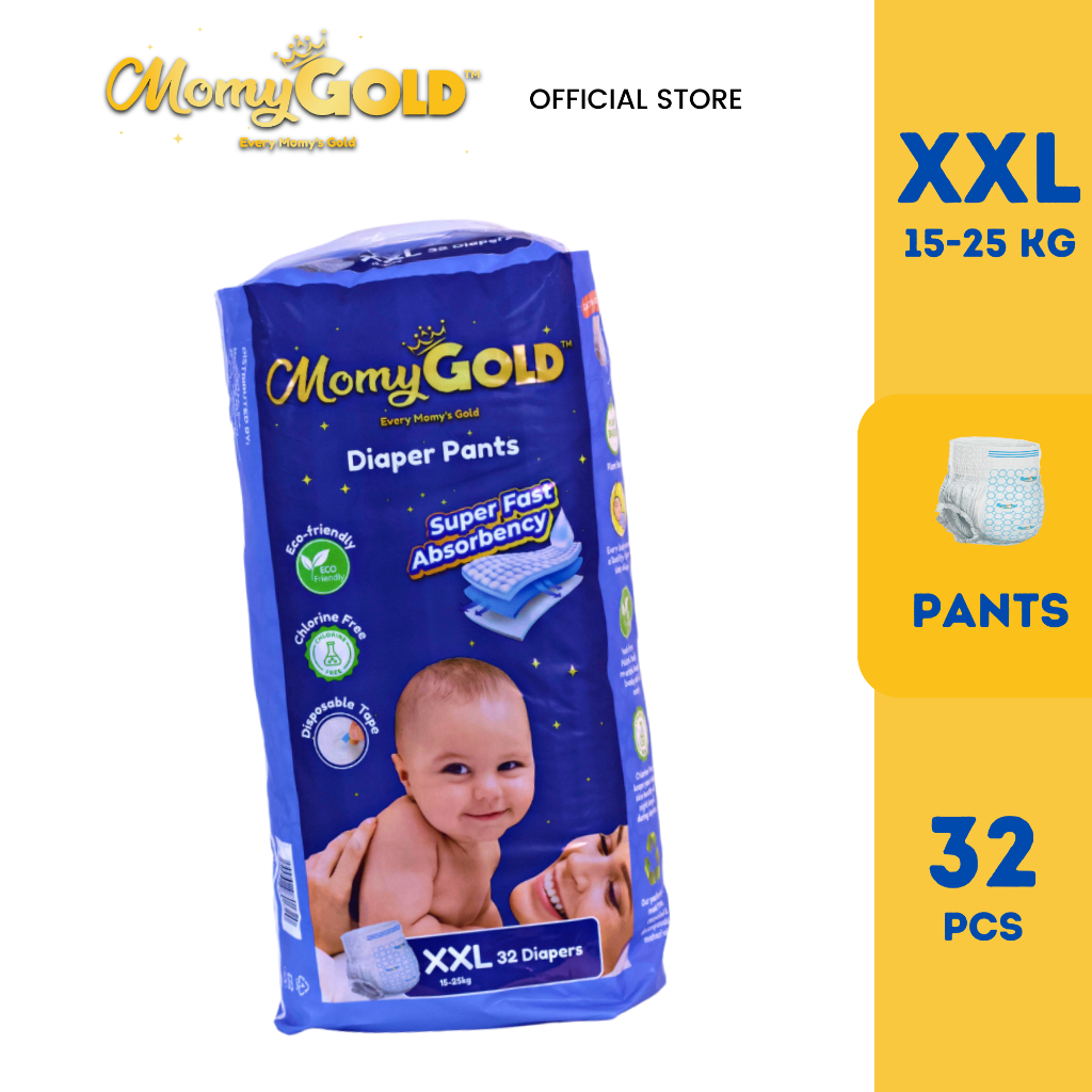 EcoFriendly Chlorine Free & Plant Based Diaper Momy Gold Pants