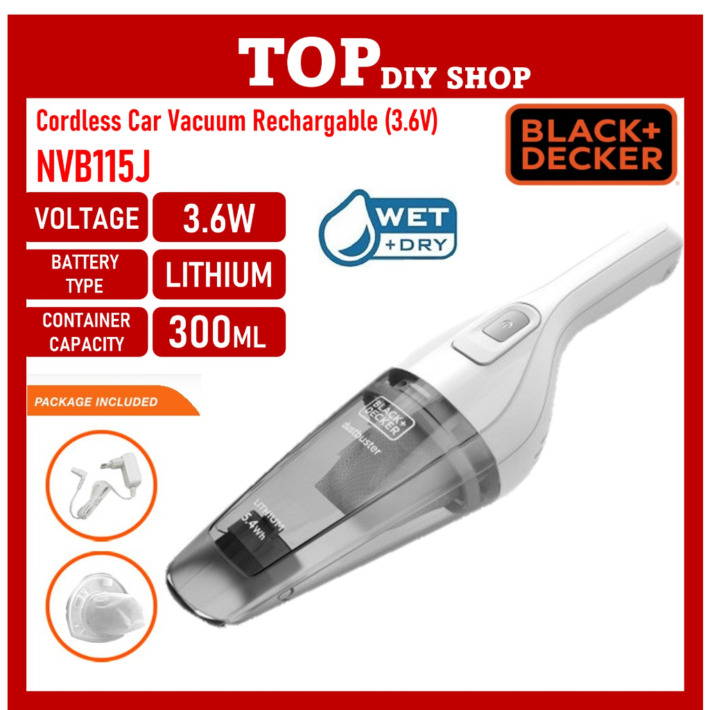 BLACK DECKER NVB115J 3.6V Quick Clean Cordless Hand Handheld