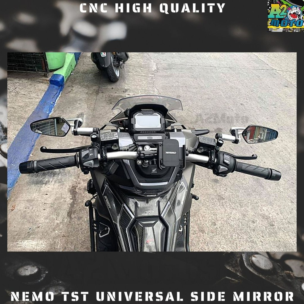 ALLOY CNC RACING SIDE MIRROR UNIVERSAL MIRROR SHORT Y15ZR RS150R LC135 ...