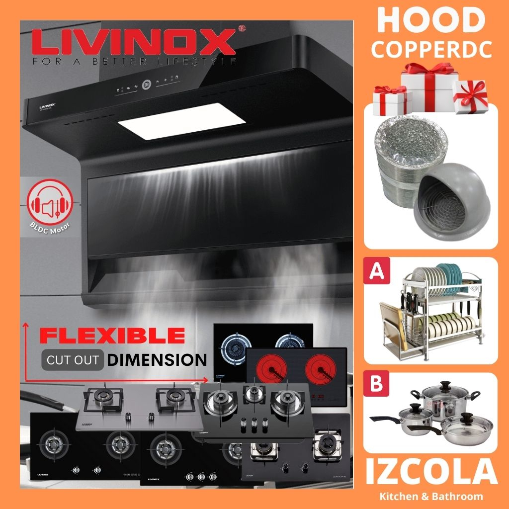 FREE SHIP LIVINOX Cooker Hood set LCHCOPPERDC90BL BLDC MOTOR with