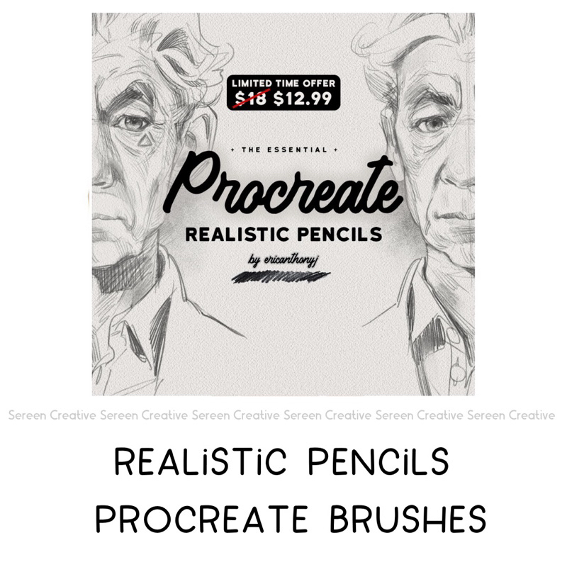 P368 Real Pencils Procreate Brushes (Graphite pencil, charcoal sticks