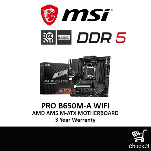 MSI PRO B650M-A WIFI DDR5 AM5 Gaming M-ATX Mainboard WI-FI 6E | Shopee ...