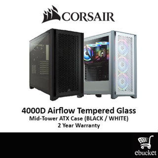 4000D AIRFLOW Tempered Glass Mid-Tower ATX Case — Black