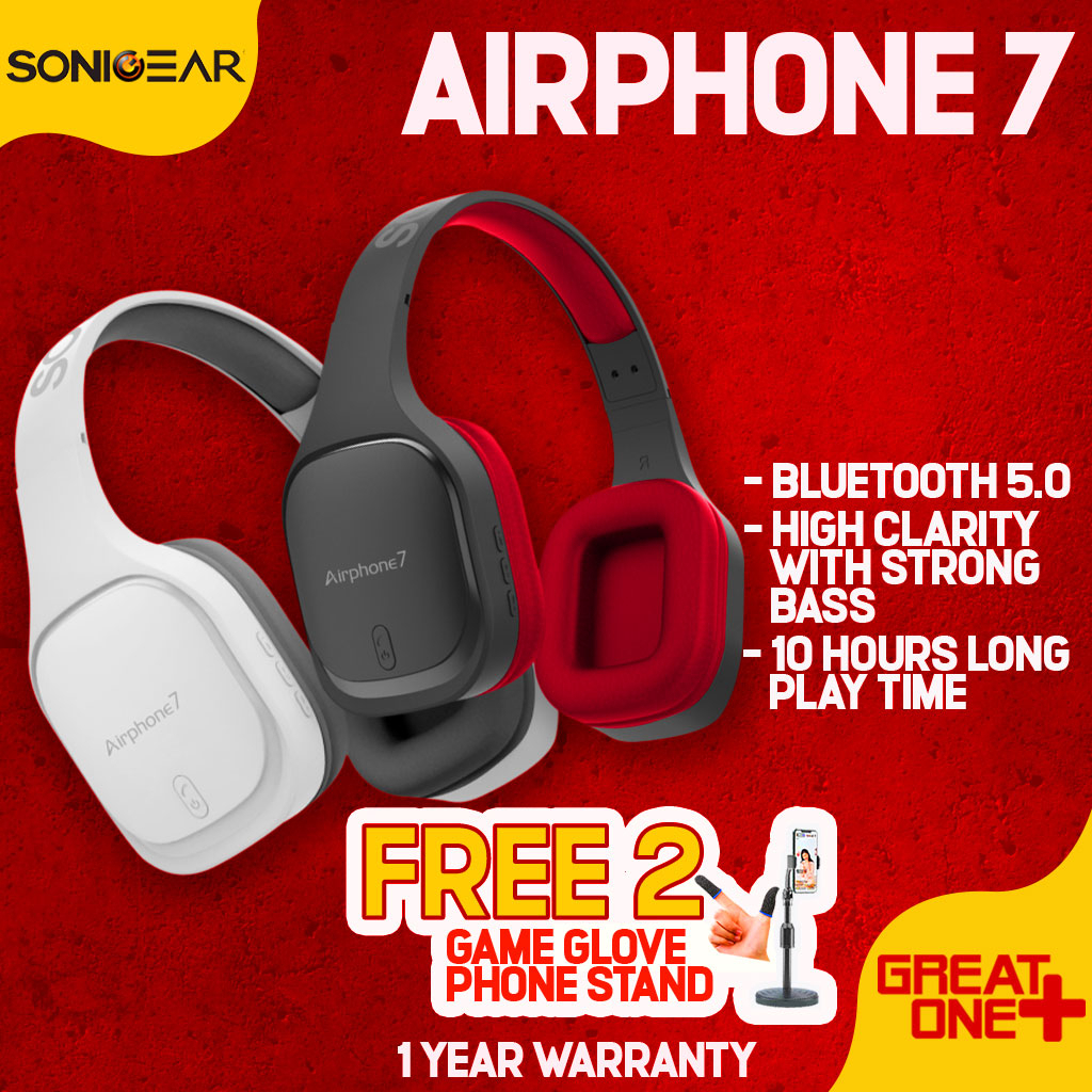 SonicGear Airphone 7 Bluetooth Headphones With Mic 10 Hours Playtime